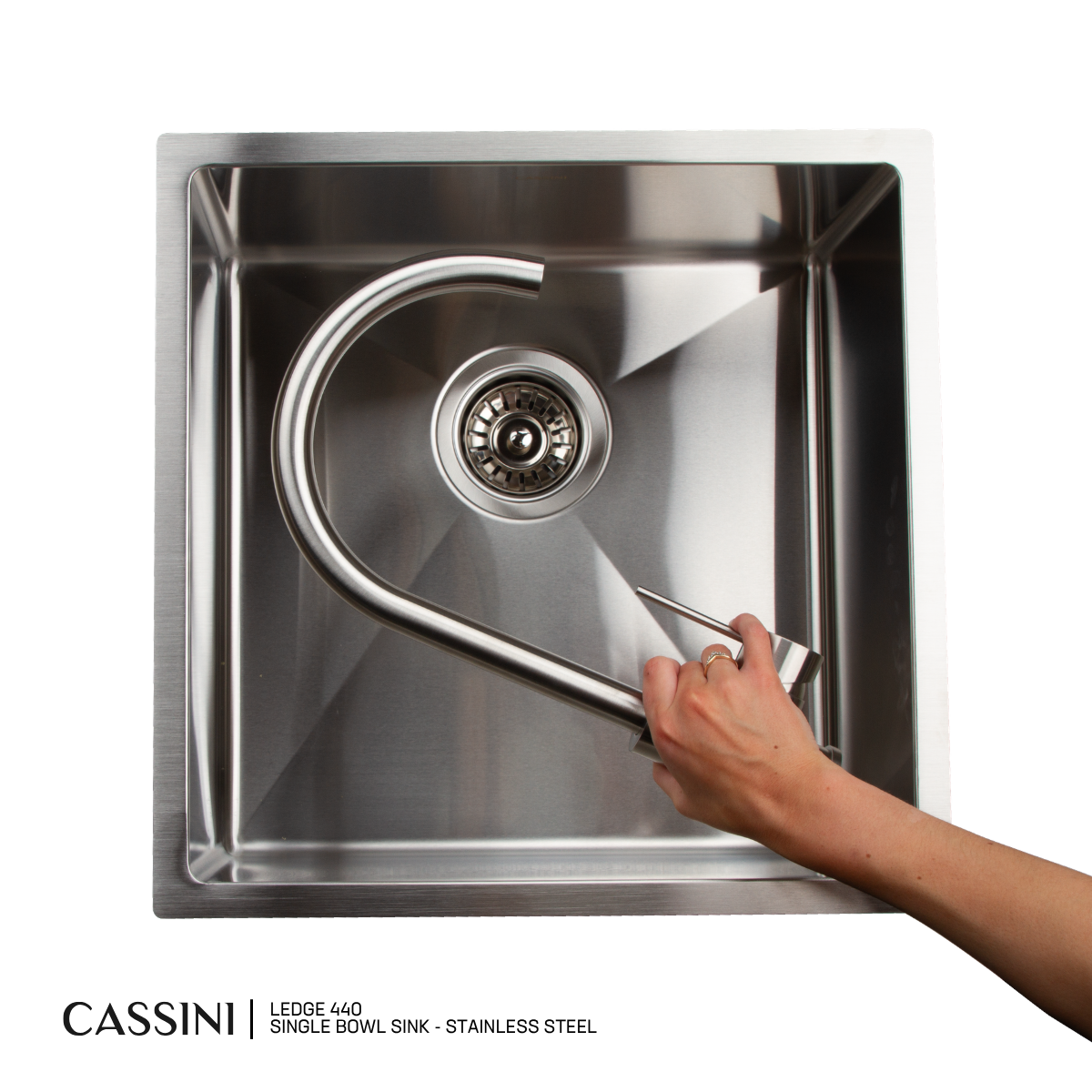 Cassini Ledge Single Bowl Sink - 440mm