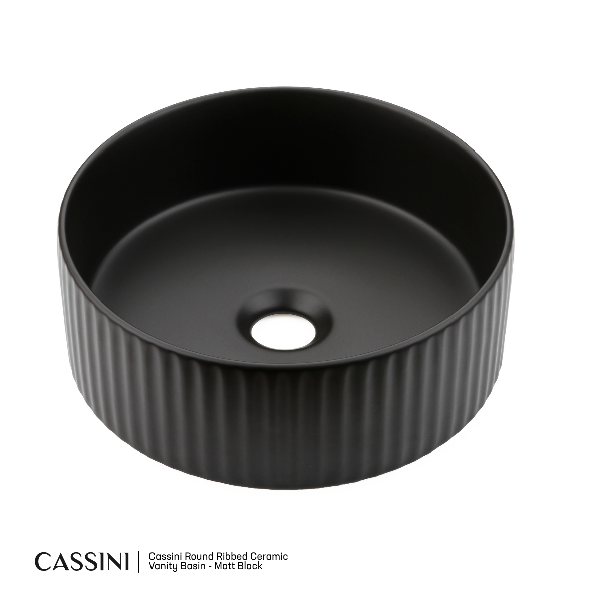 Cassini Round Ribbed Ceramic Vanity Basin
