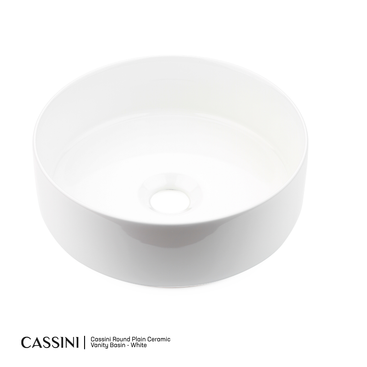 Cassini Ceramic Round Plain Vanity Basin