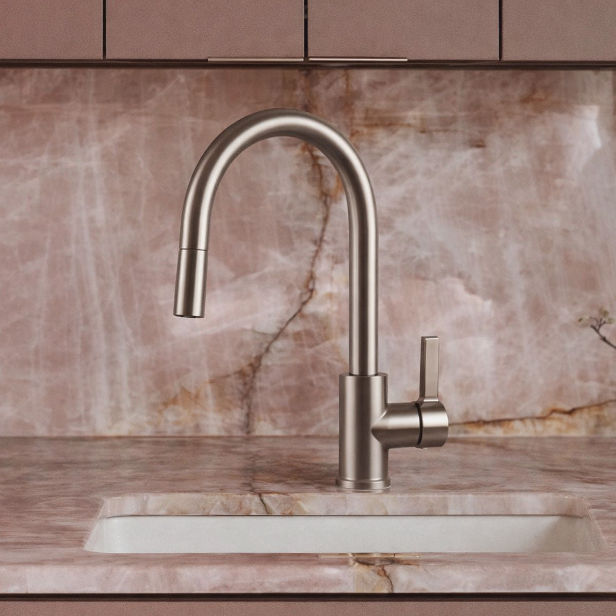 Cassini Goose Neck Pull Out Sink Mixer