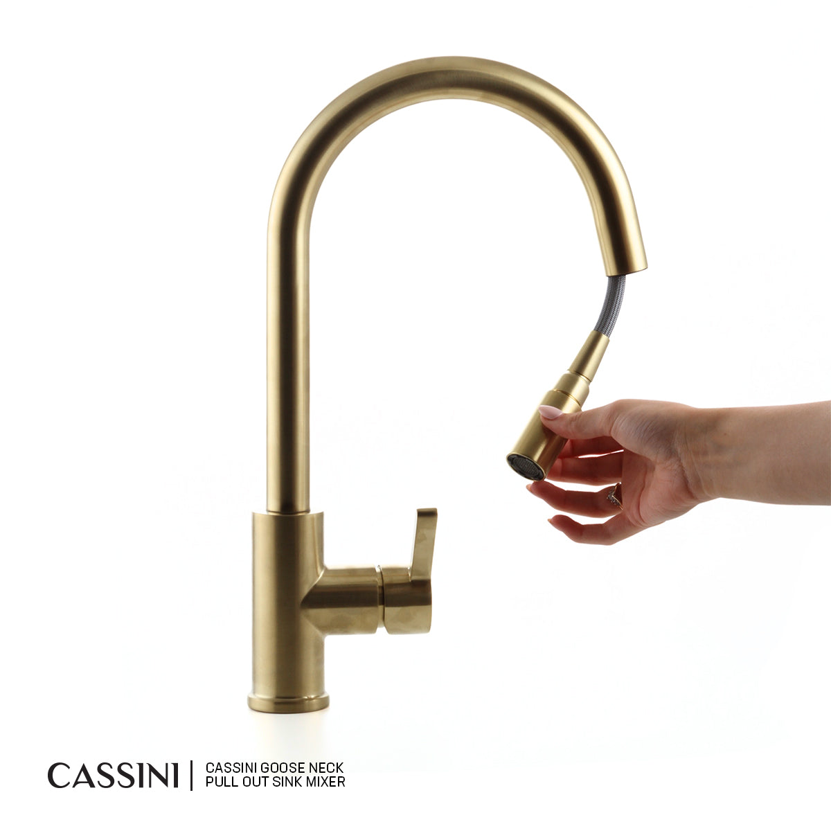 Cassini Goose Neck Pull Out Sink Mixer