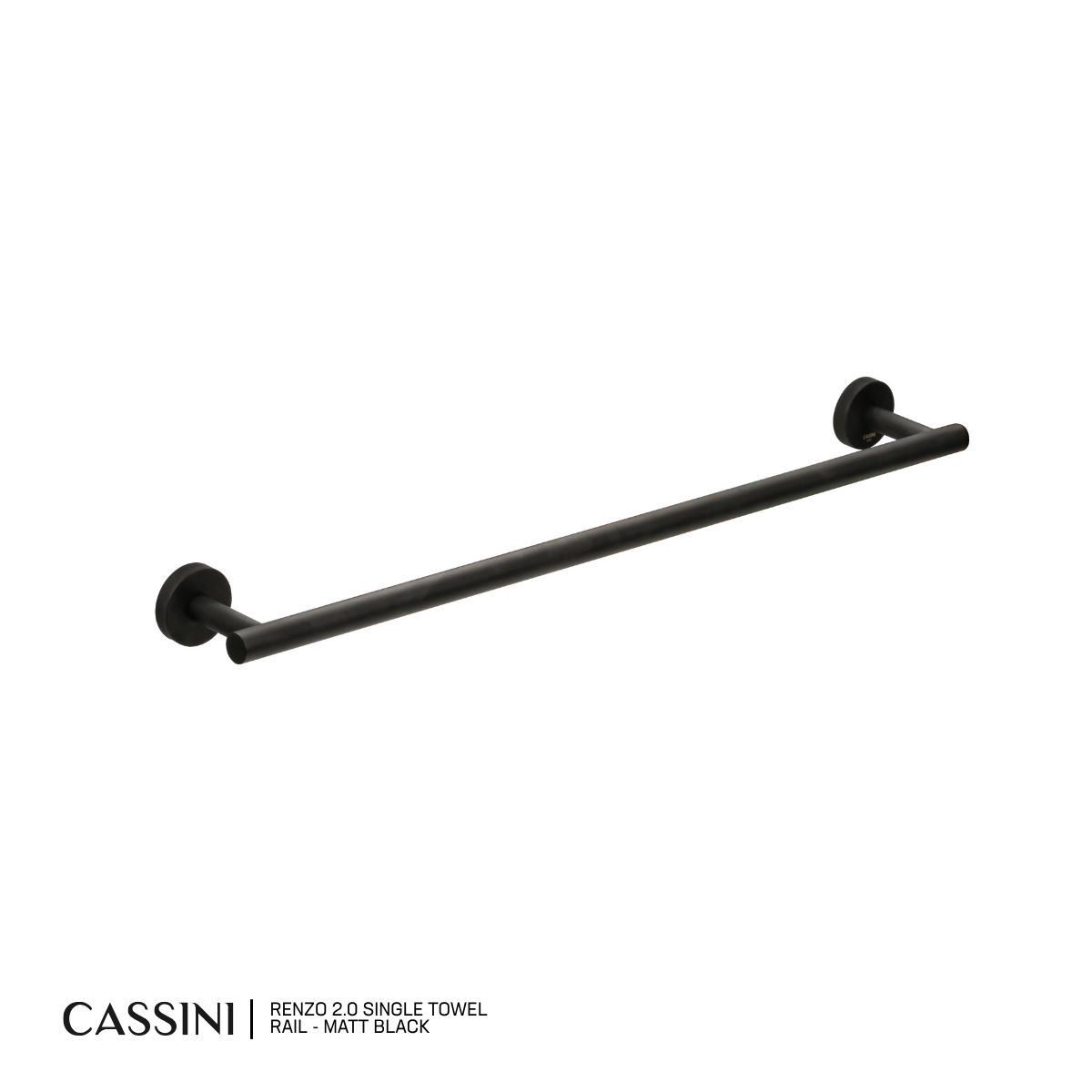 Cassini Renzo 2.0 Single Towel Rail | 700mm | 304 Stainless Steel
