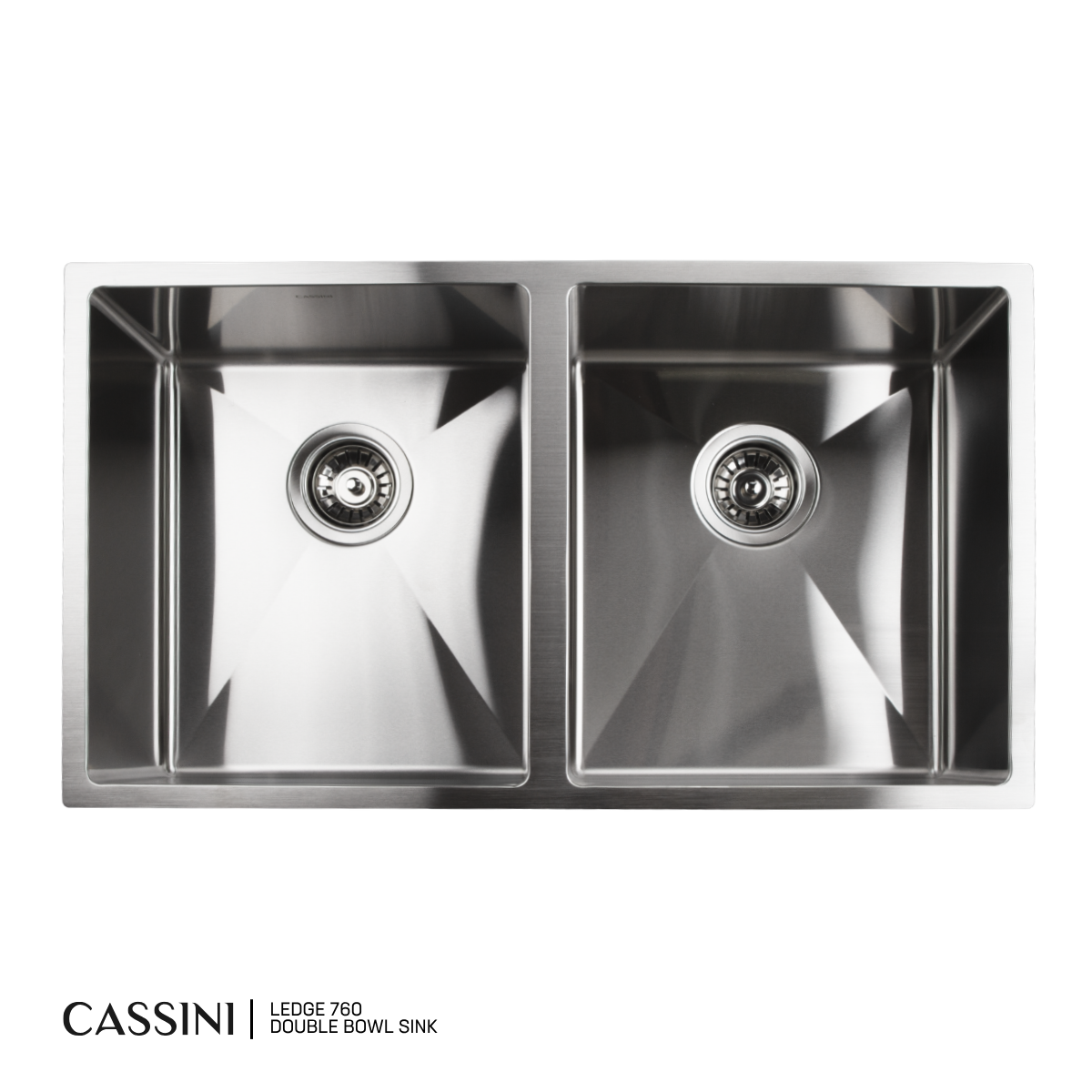 Cassini Ledge Sink Double Bowl - 760mm