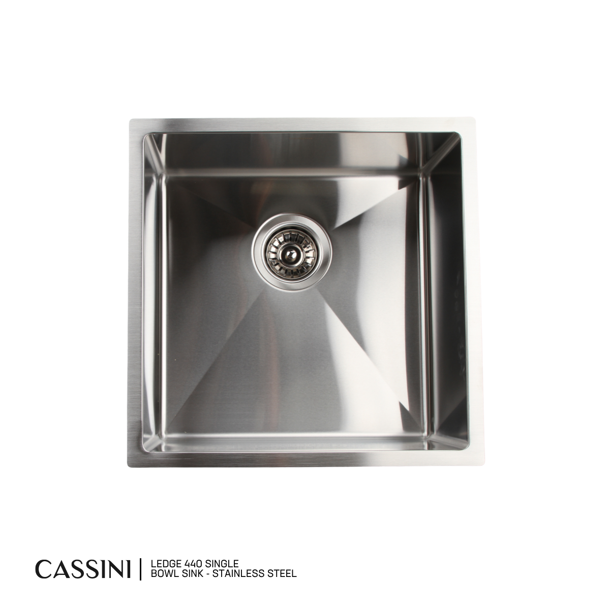Cassini Ledge Single Bowl Sink - 440mm