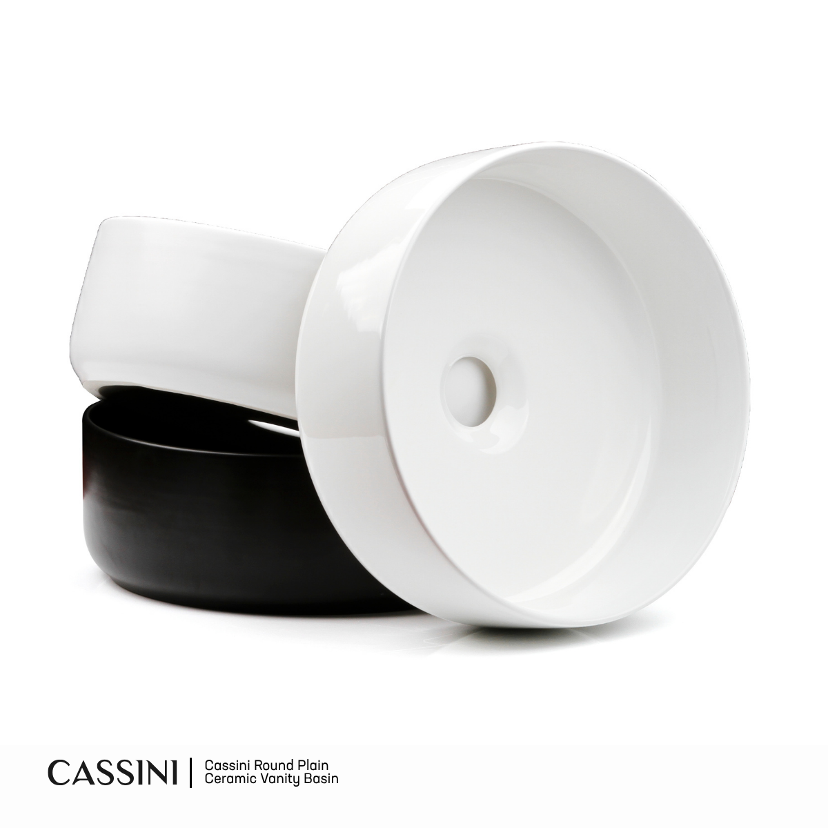 Cassini Ceramic Round Plain Vanity Basin
