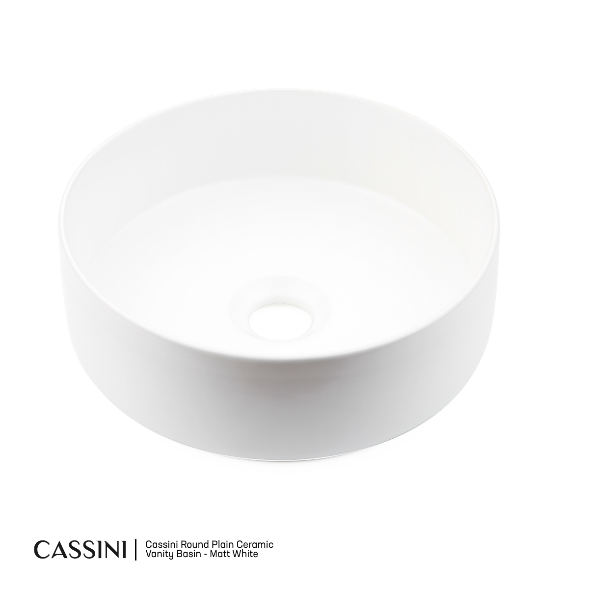 Cassini Ceramic Round Plain Vanity Basin