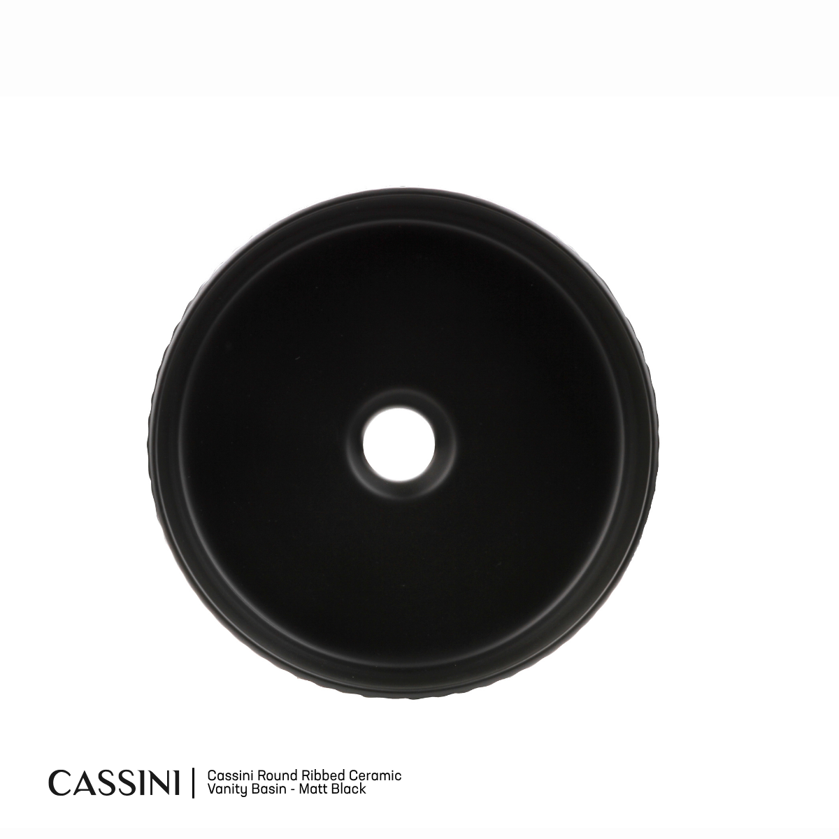 Cassini Round Ribbed Ceramic Vanity Basin