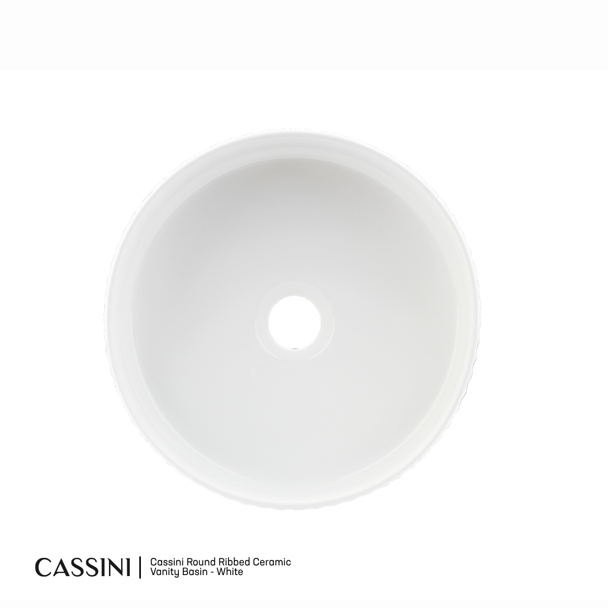 Cassini Round Ribbed Ceramic Vanity Basin