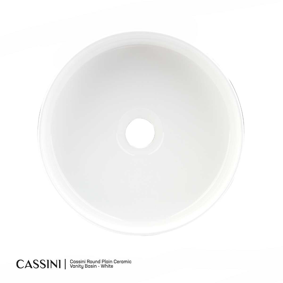 Cassini Ceramic Round Plain Vanity Basin