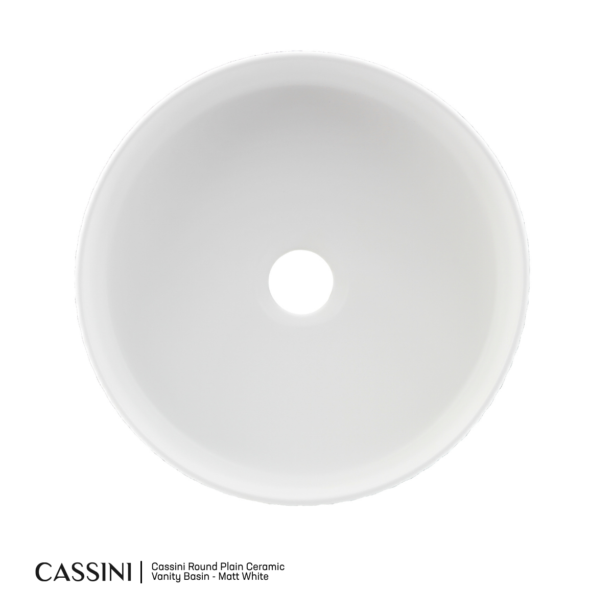 Cassini Ceramic Round Plain Vanity Basin