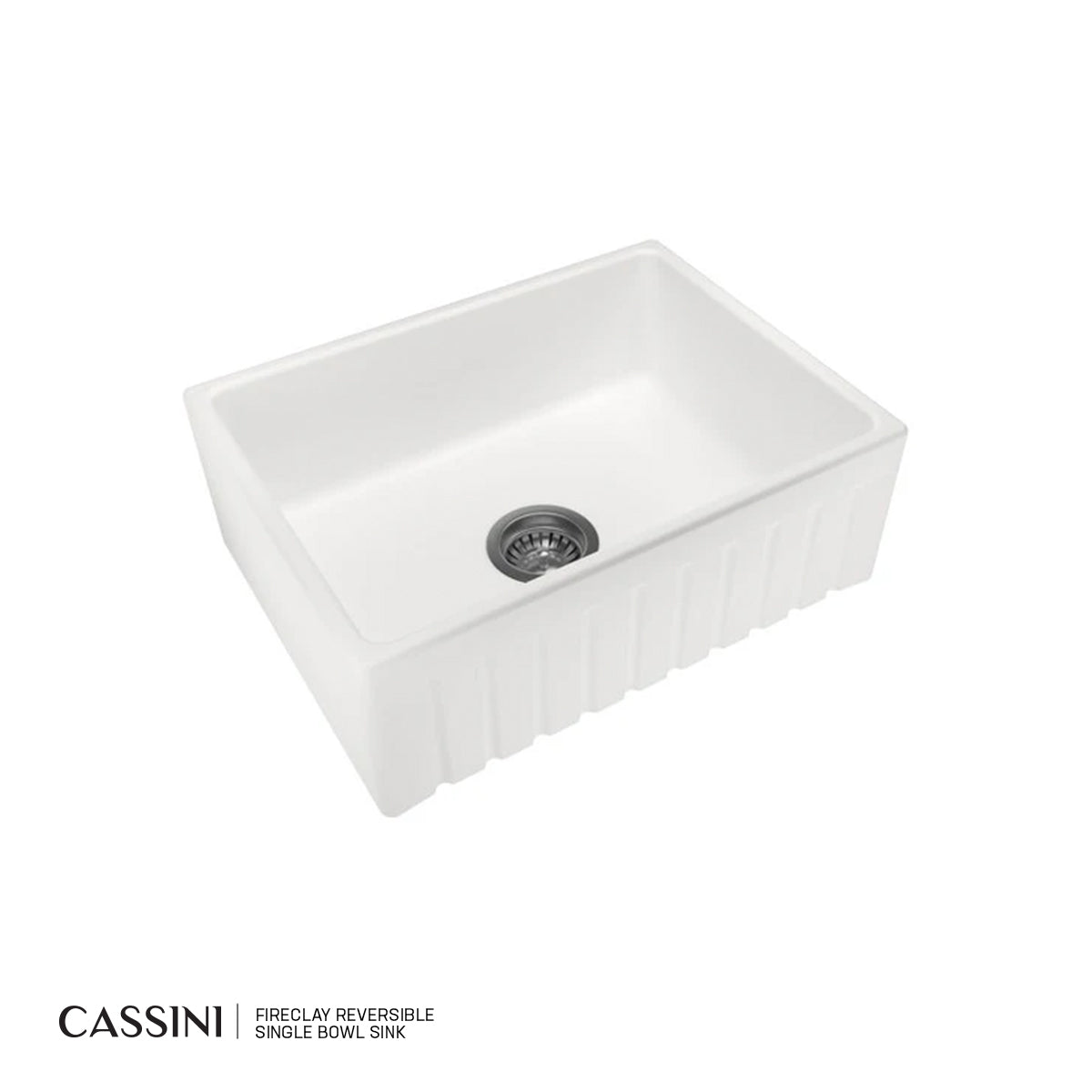 Cassini Fine Fireclay Reversible Butler Sink - Single Bowl - 610mm