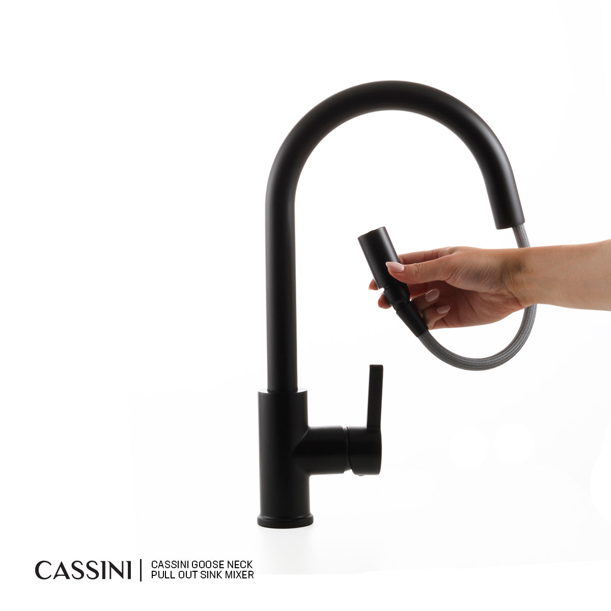 Cassini Goose Neck Pull Out Sink Mixer