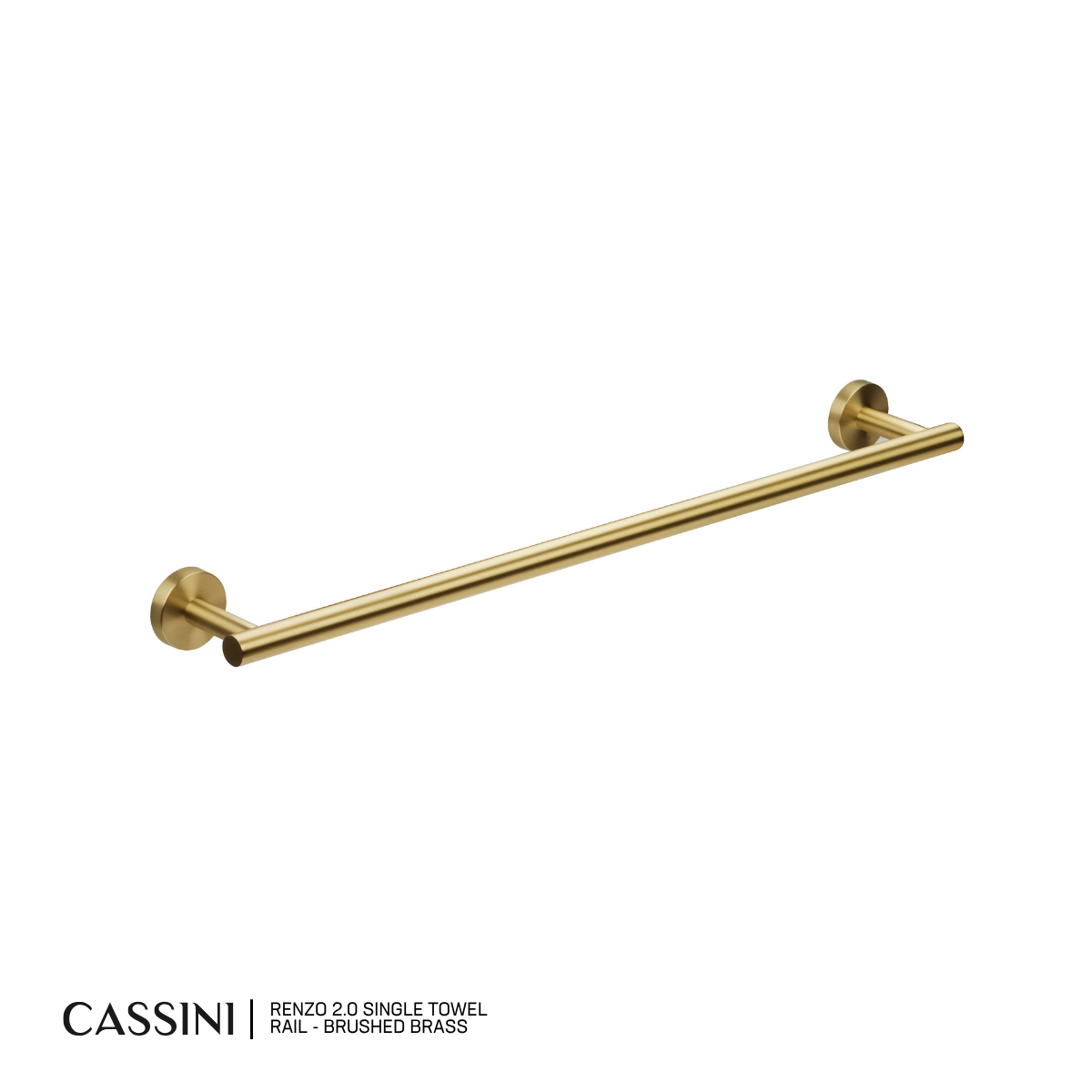 Cassini Renzo 2.0 Single Towel Rail | 700mm | 304 Stainless Steel