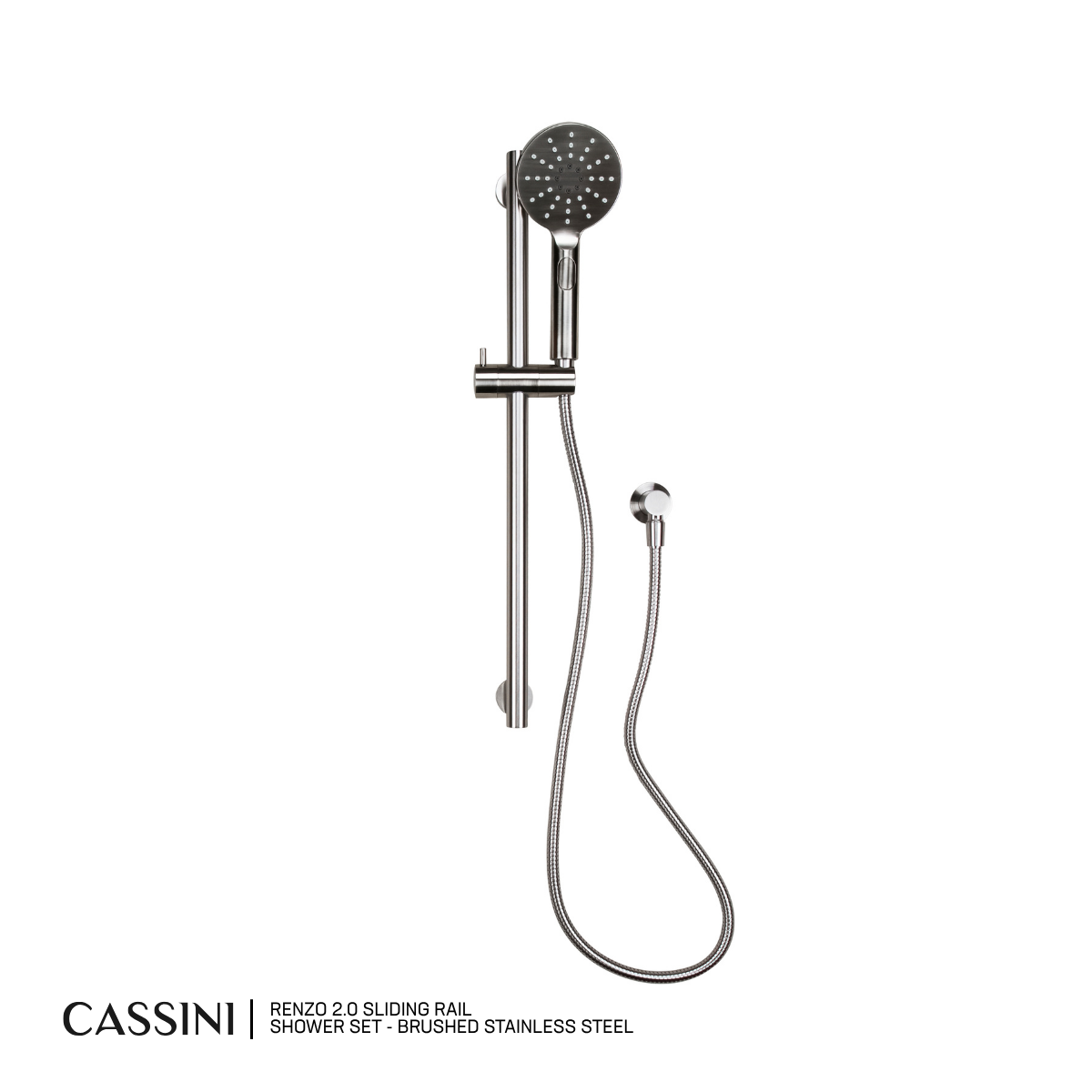 Cassini Renzo 2.0 3 Spray Functions Sliding Rail Shower Set | 4 Star WELS | 304 Stainless Steel