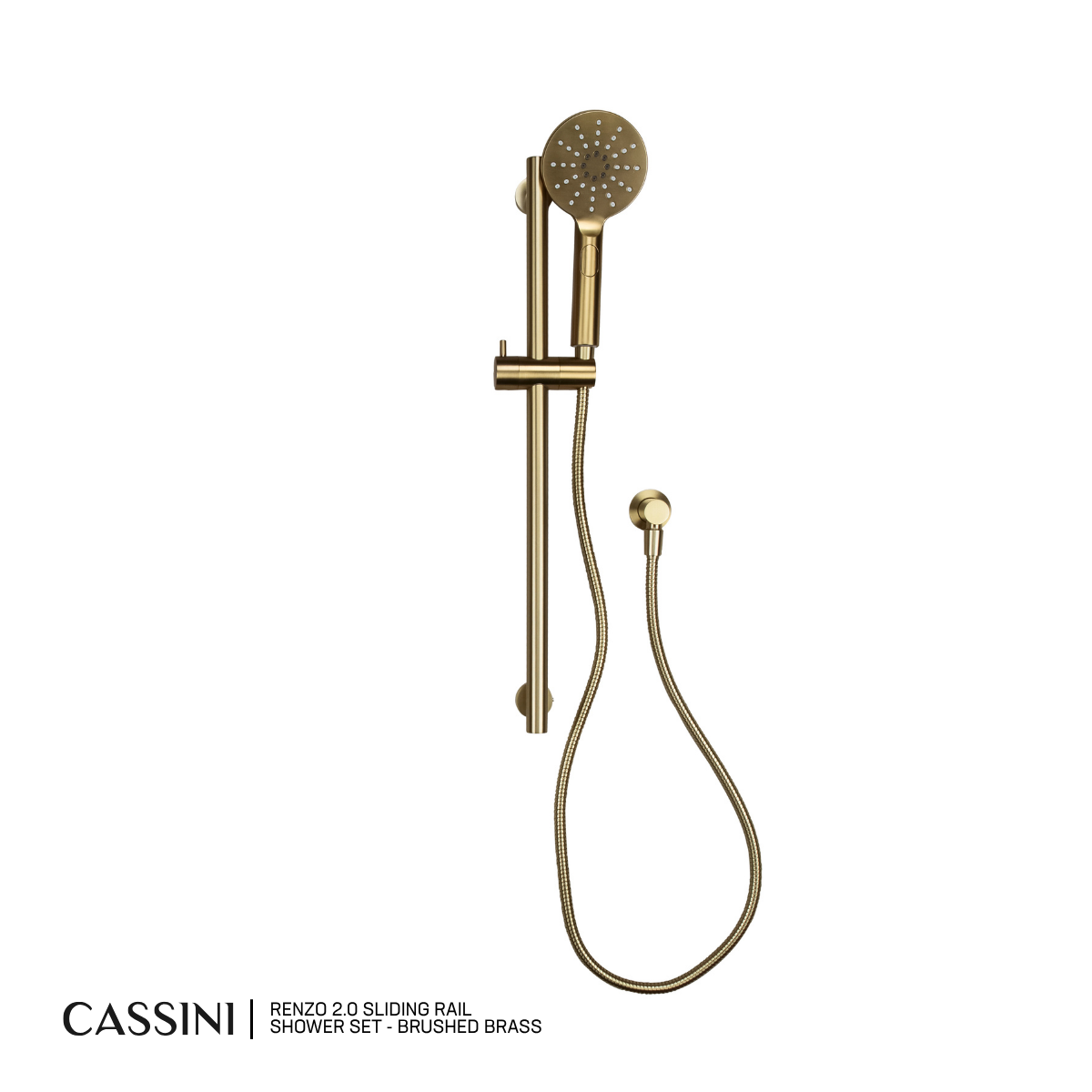 Cassini Renzo 2.0 3 Spray Functions Sliding Rail Shower Set | 4 Star WELS | 304 Stainless Steel