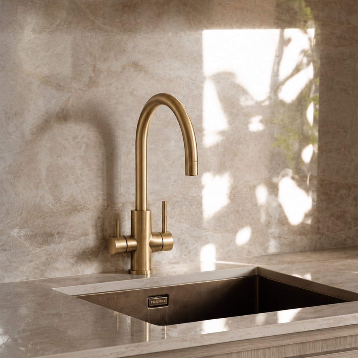 Cassini Renzo 2.0 3-Way, Hot, Cold & Filtered Gooseneck Sink Mixer | 360° Swivel
