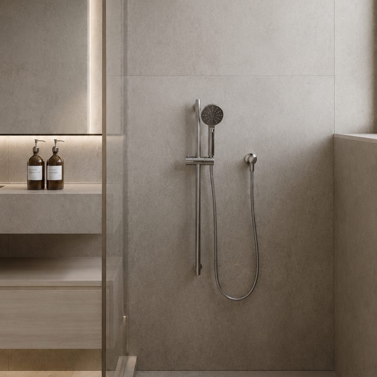 Cassini Renzo 2.0 3 Spray Functions Sliding Rail Shower Set | 4 Star WELS | 304 Stainless Steel