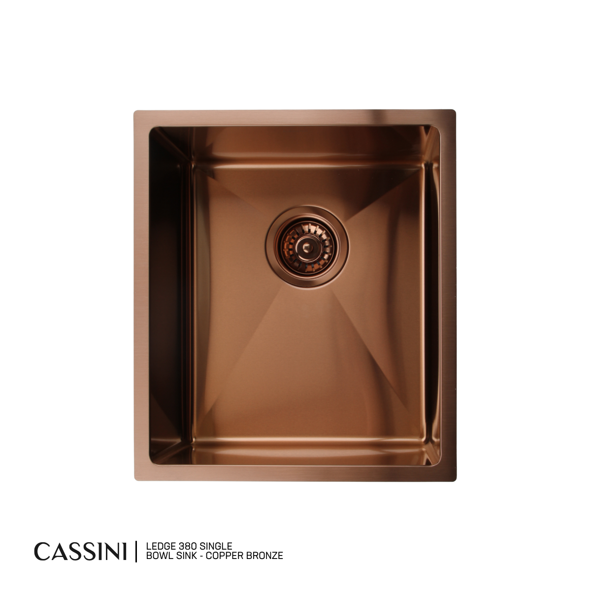 Cassini Ledge Single Bowl Sink 380mm | 304 Stainless Steel | Universal Mount