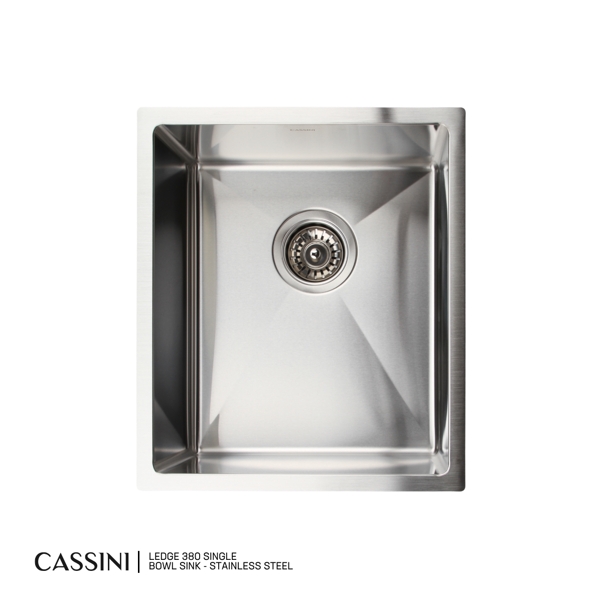 Cassini Ledge Single Bowl Sink 380mm | 304 Stainless Steel | Universal Mount