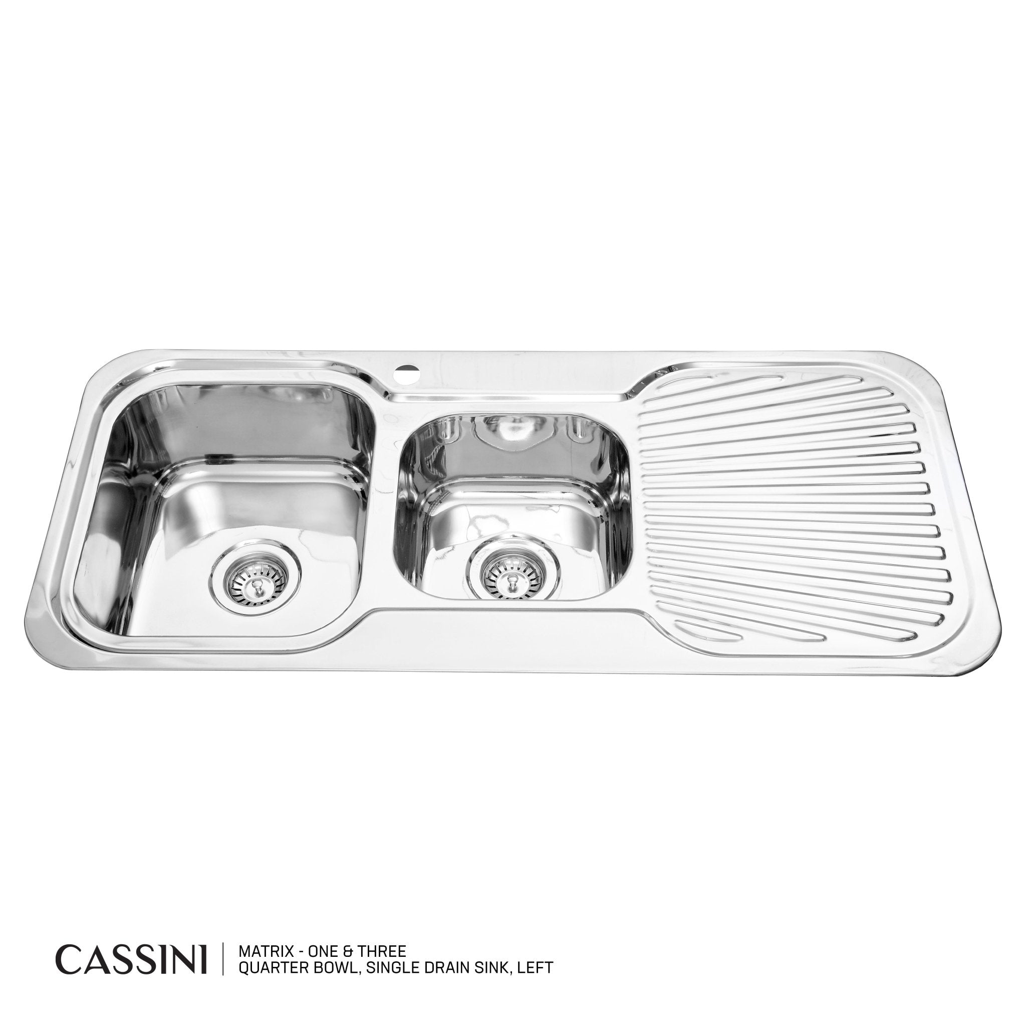 CASSINI MATRIX - One & Three Quarter Bowl, Single Drain Sink - Cassini - Sinks, Tapware & Accessories