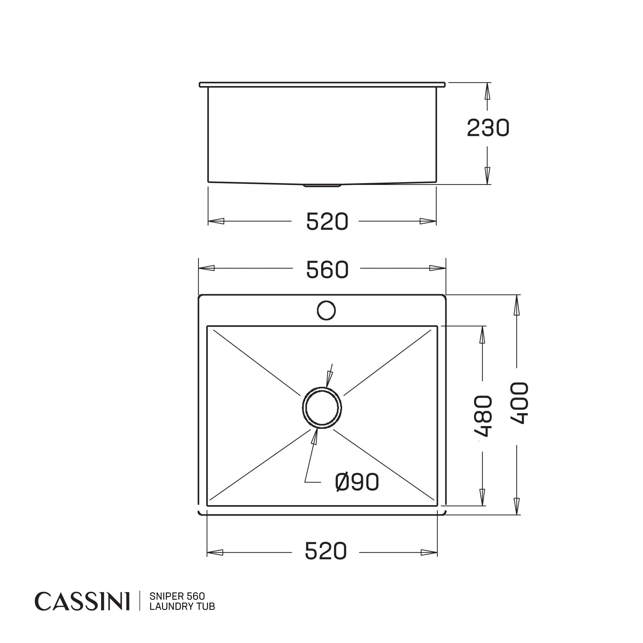 CASSINI - Sniper 560 Laundry Tub - Cassini - Sinks, Tapware & Accessories