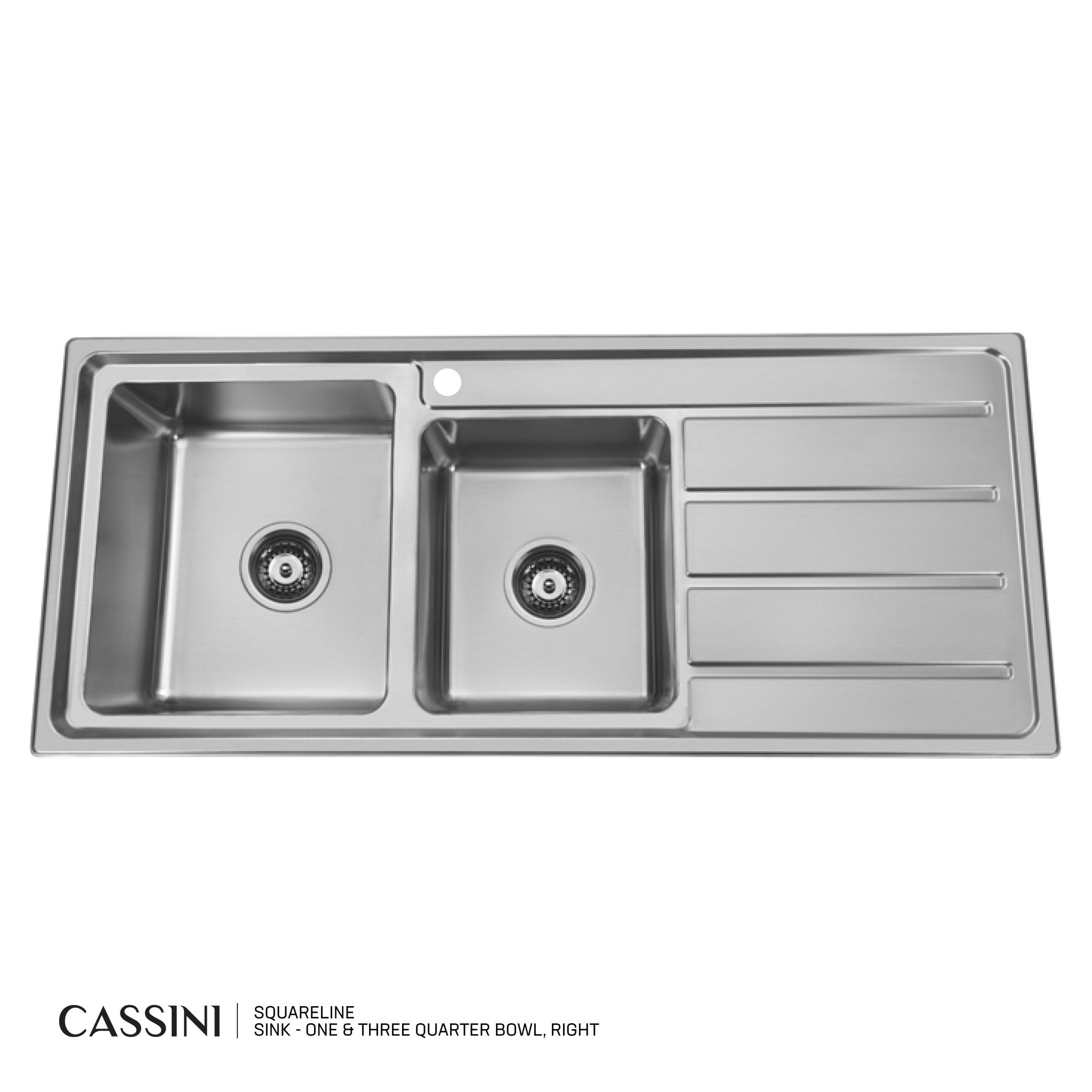 CASSINI - SquareLine Sink - One & Three Quarter Bowl - Cassini - Sinks, Tapware & Accessories