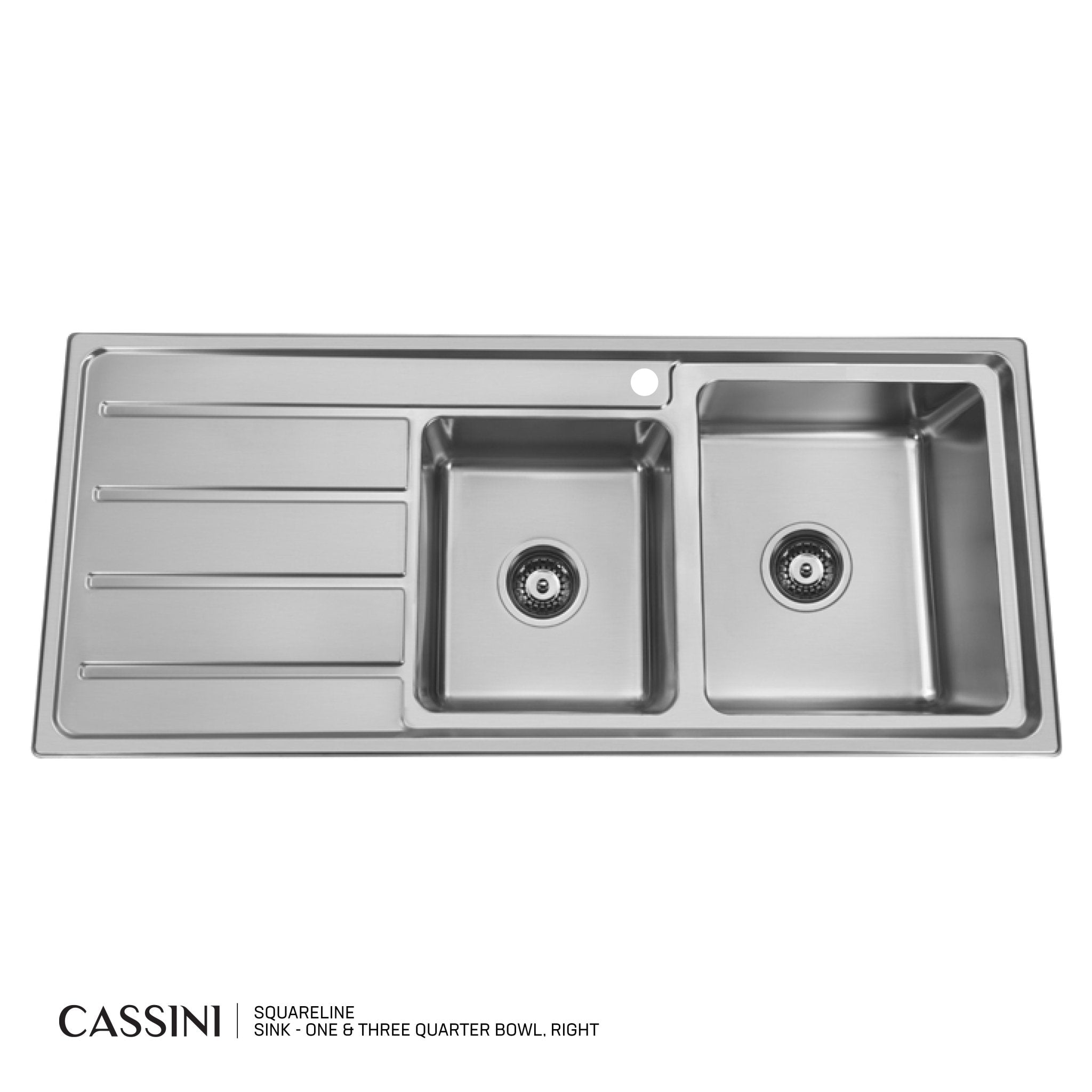 CASSINI - SquareLine Sink - One & Three Quarter Bowl - Cassini - Sinks, Tapware & Accessories
