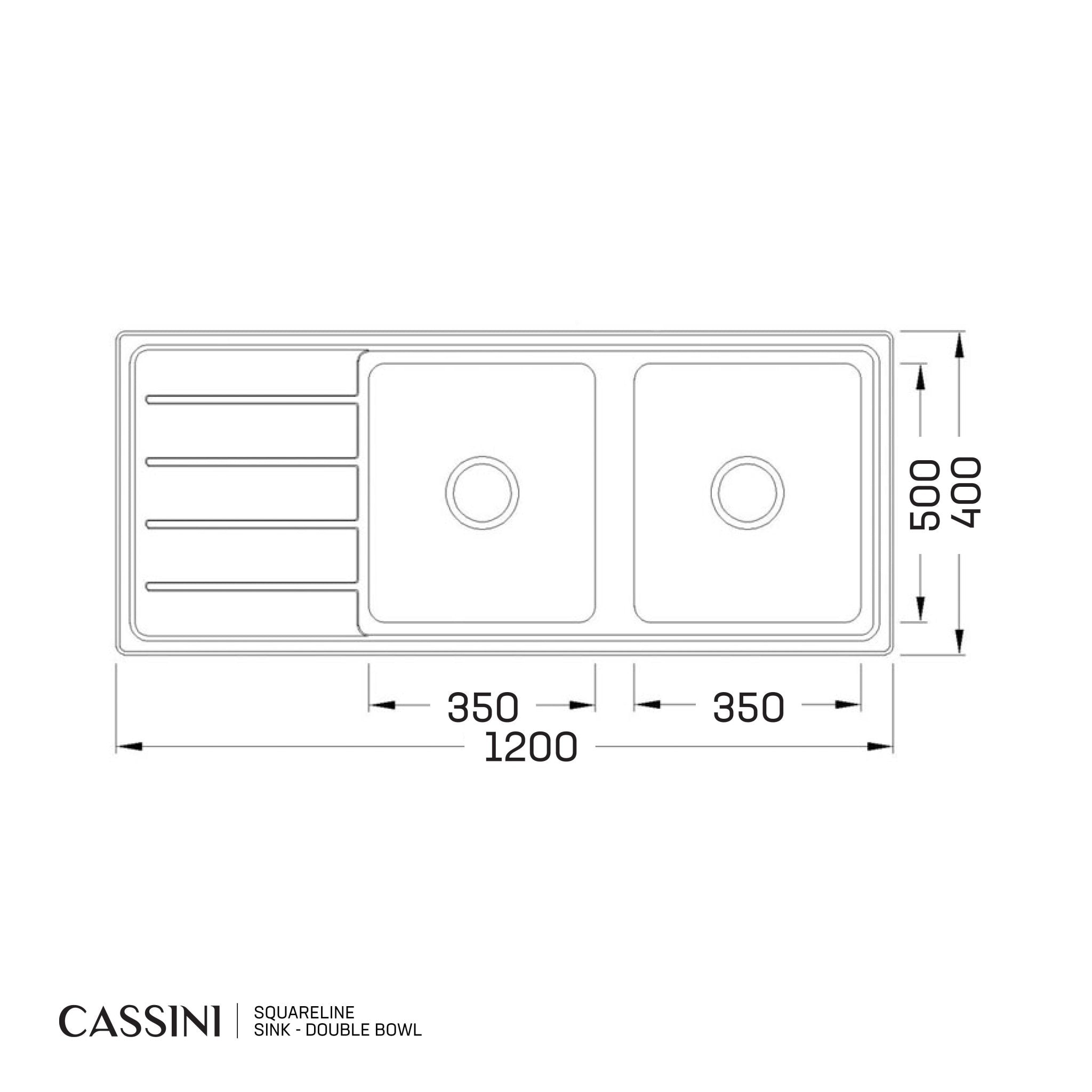 CASSINI - SquareLine Sink - Double Bowl - Cassini - Sinks, Tapware & Accessories