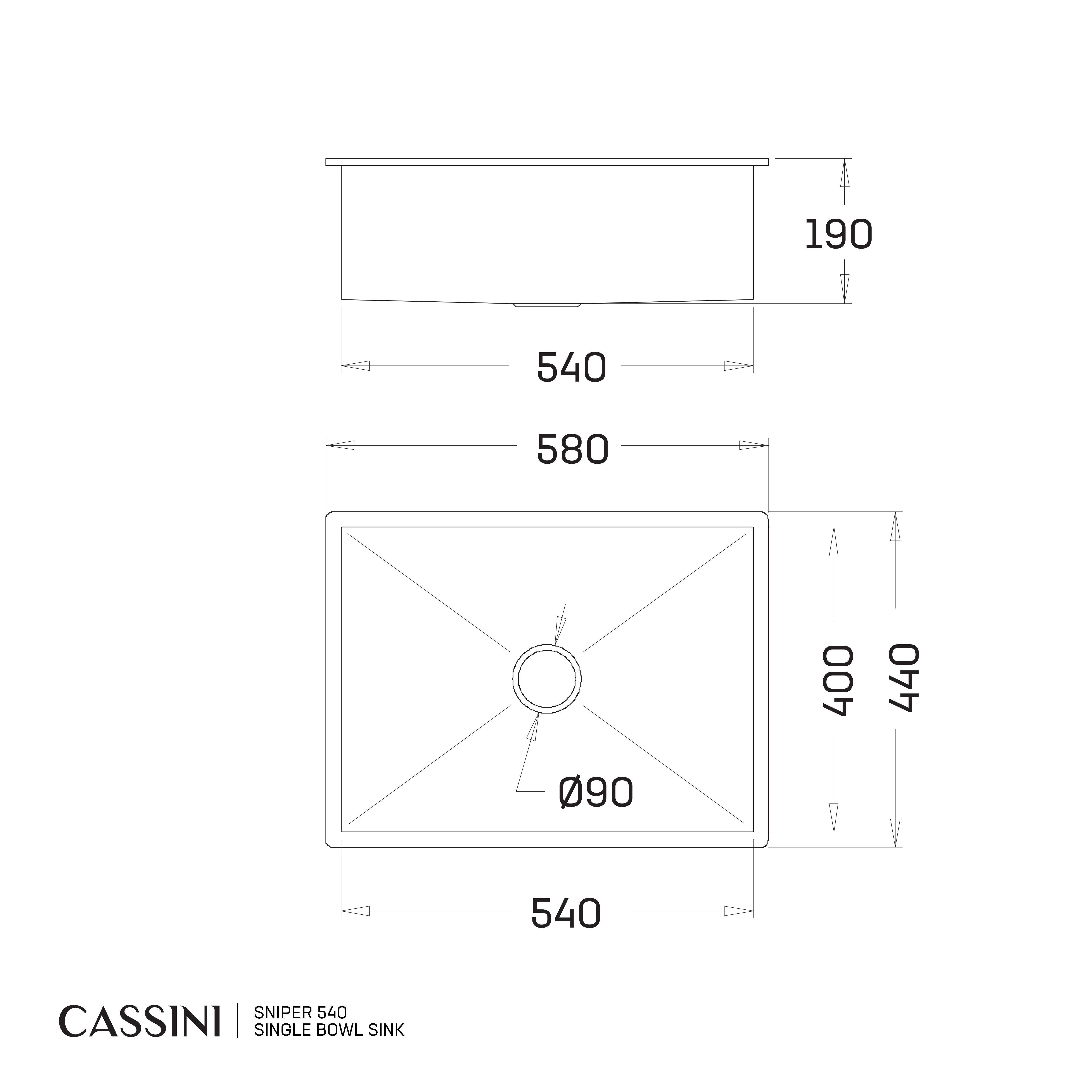 CASSINI - Sniper 540 Single Bowl Sink